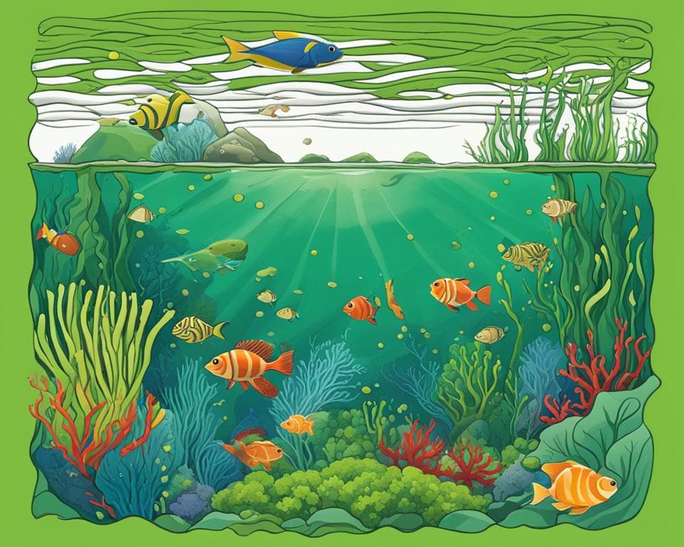 algen en voedselketens in water