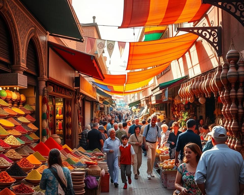 Reizen door de levendige straatmarkten van Marrakesh